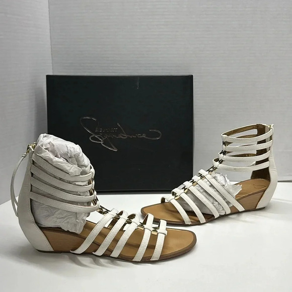 Report Signature Shoes - Report Signature Meliza Gladiator Sandal Shoes Open Toe White Women's Size 9